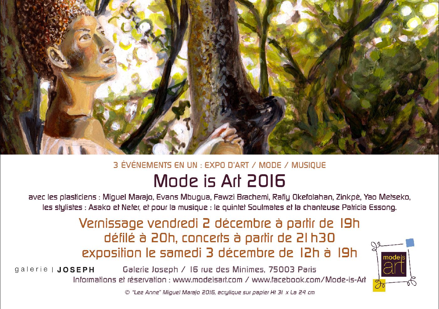 Miguel Marajo participe à Mode is Art 2016 / Paris